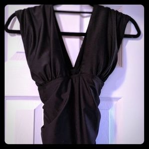 Black Cross-back One Piece Swimsuit